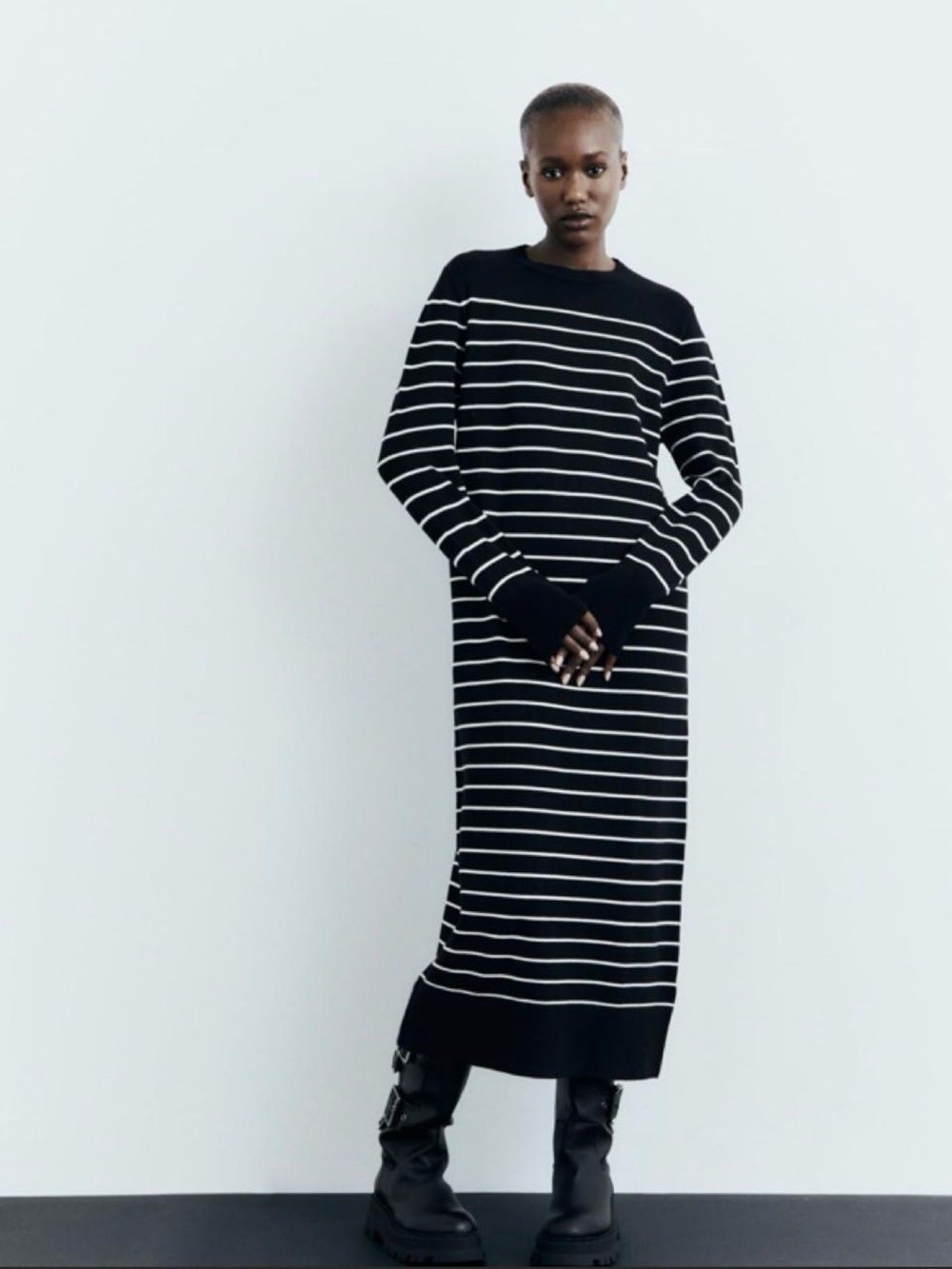 NWT Zara French Striped Sweater Dress Size S